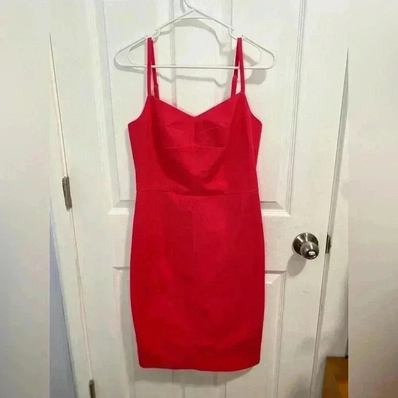 Banana Republic Womens Bodycon Sheath Dress Sz 4 Pink Barbie Cocktail Party Work - Picture 2 of 7